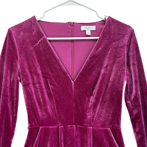 Candies Magenta Pink Velvet Romper. Size XS - Picture 4 of 15